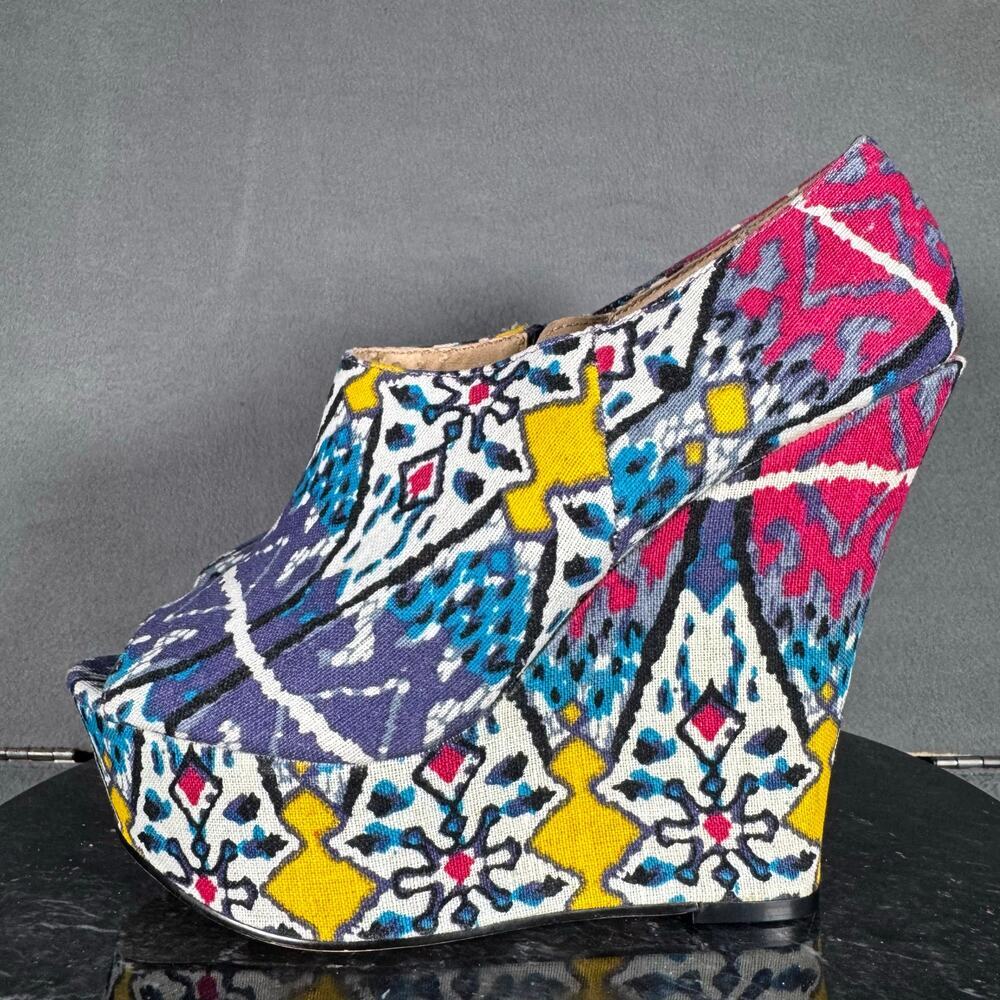 Steve Madden P-Rylan Wedge Heel Multicolor Women’s Size 7 US